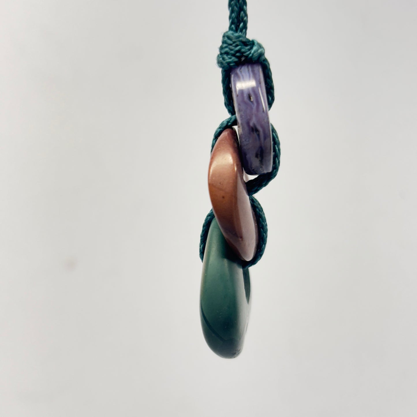 Hand Carved Stacked Big Bead Pendant with Skaggs Jasper and Mookaite Jasper