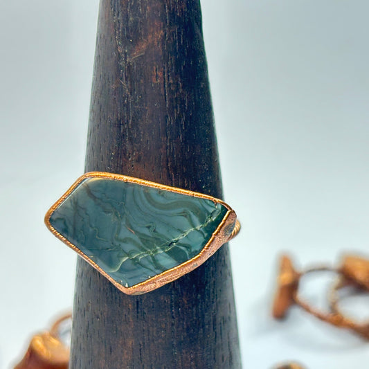Size 11 Oregon Skaggs Jasper Copper Electroformed Ring