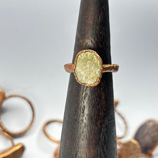 Size 5 1/4 Periwinkle Dinosaur Bone Copper Electroformed Ring