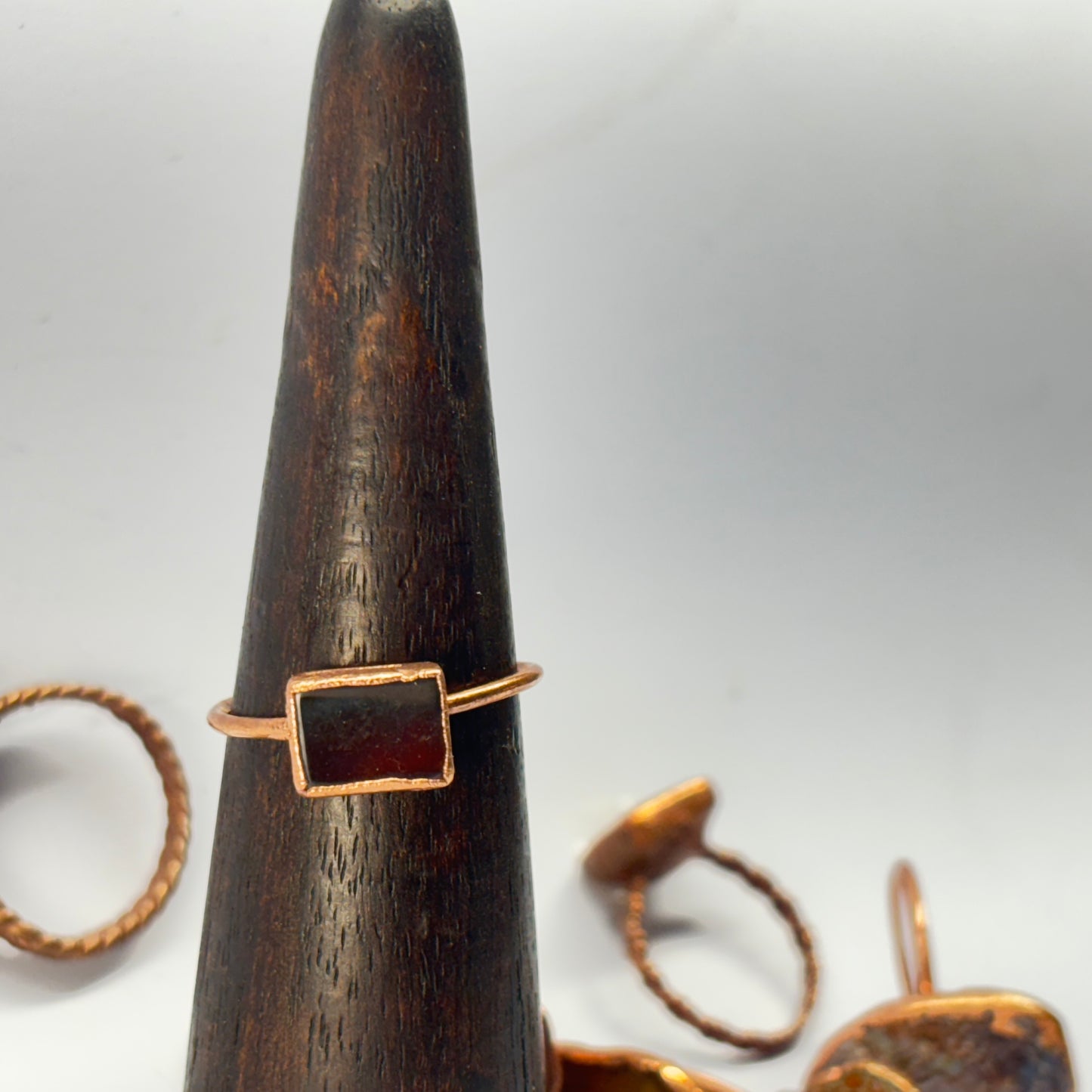 Size 10 1/2 Washington Carnelian Copper Electroformed Ring