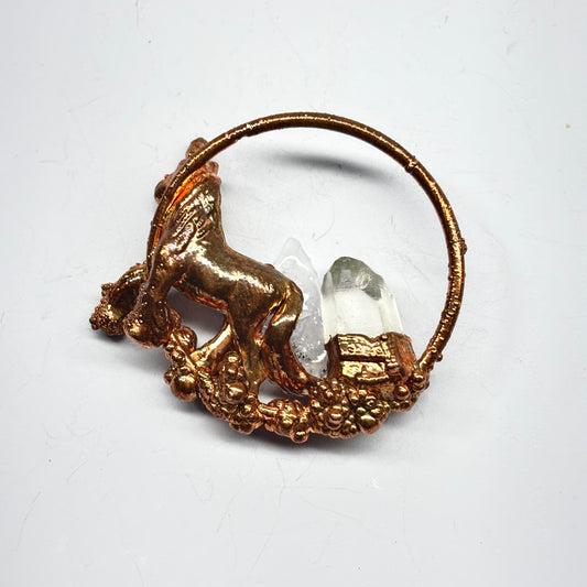 Inner Beast Animal Pendant with Unicorn and Quartz