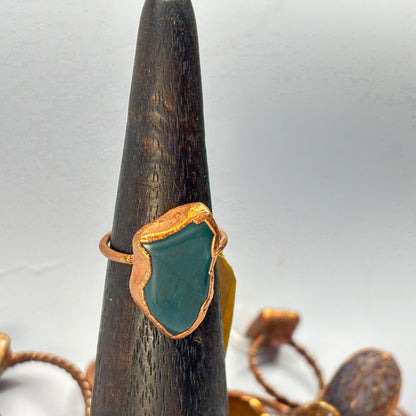 Size 9 Oregon Skaggs Jasper Copper Electroformed Ring