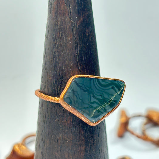 Size 11 Oregon Skaggs Jasper Copper Electroformed Ring