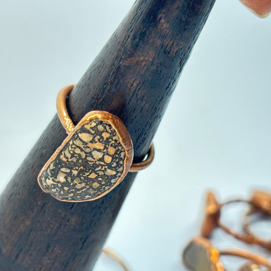 Size 9 Pastel Dinosaur Bone Copper Electroformed Ring