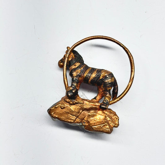 Inner Beast Animal Pendant with Zebra and Quartz