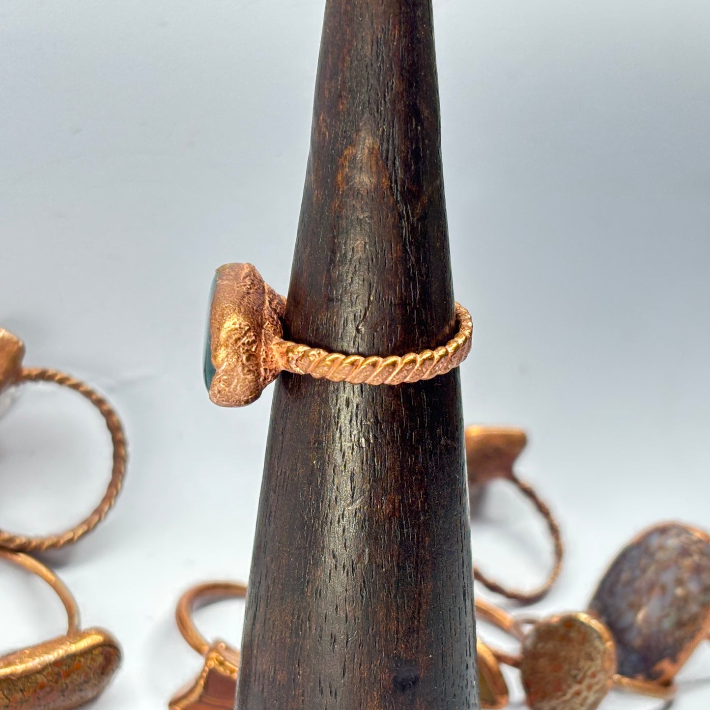 Size 8 Oregon Skaggs Jasper Copper Electroformed Ring