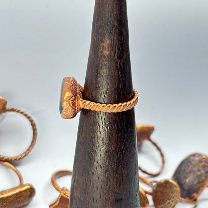 Size 8 Oregon Skaggs Jasper Copper Electroformed Ring