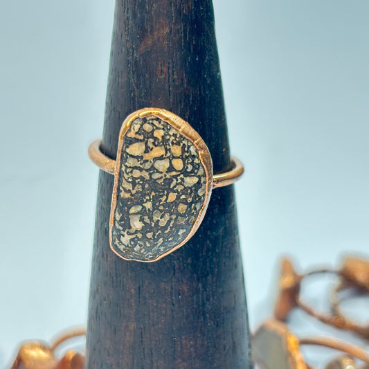 Size 9 Pastel Dinosaur Bone Copper Electroformed Ring