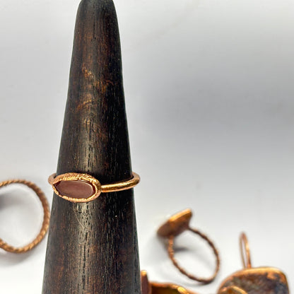 Size 8 3/4 Washington Carnelian Copper Electroformed Ring