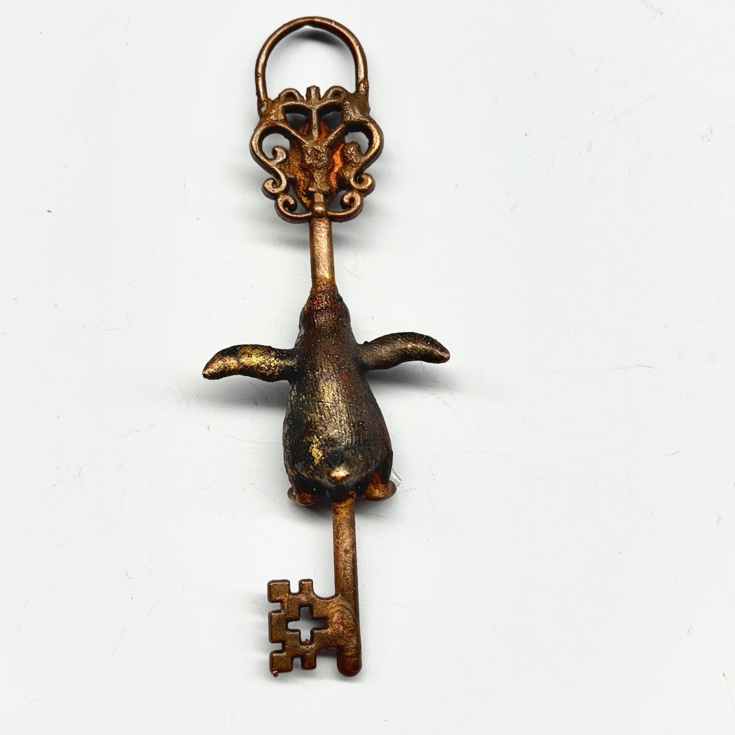 Inner Beast Key Pendant with Penguin and Ocean Jasper