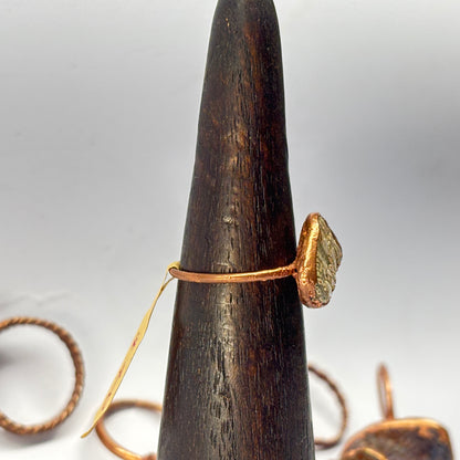Size 8 Pastel Dinosaur Bone Copper Electroformed Ring