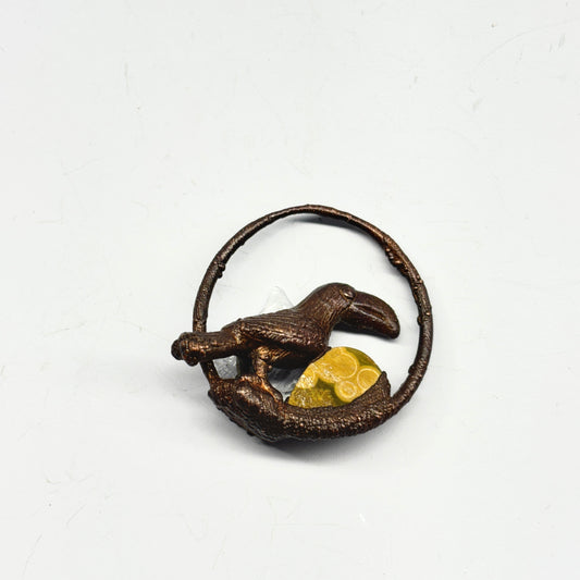 Inner Beast Animal Pendant with Toucan and Ocean Jasper