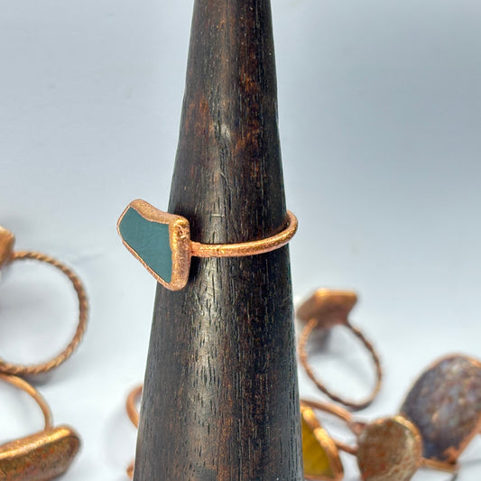 Size 7 1/2 Oregon Skaggs Jasper Copper Electroformed Ring