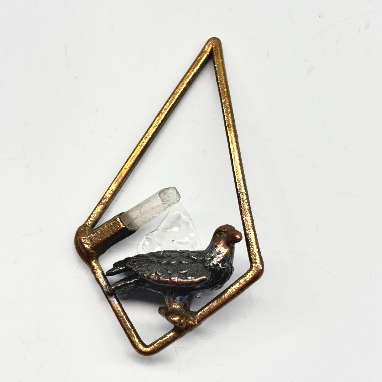 Inner Beast Animal Pendant with Eagle and Quartz