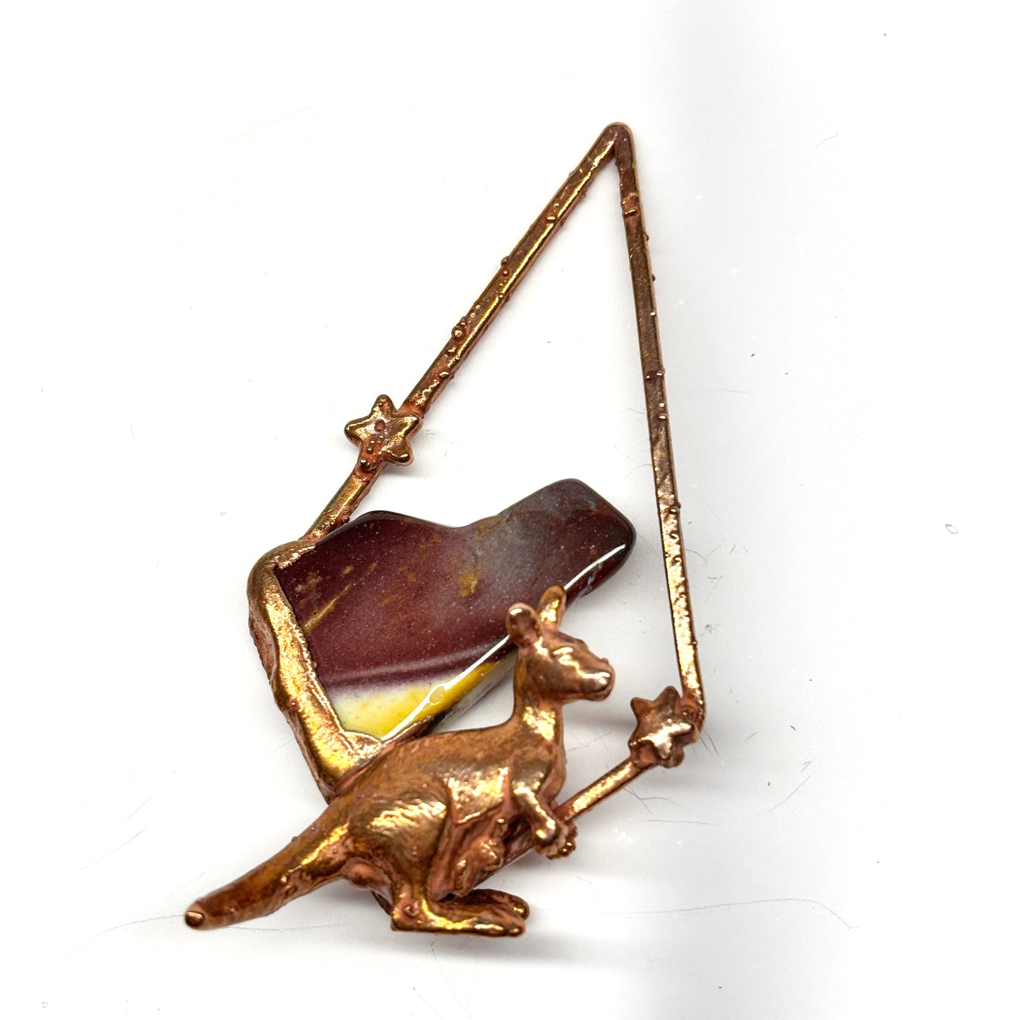 Inner Beast Animal Pendant with Kangaroo and Mookaite Jasper