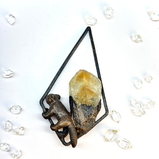 Inner Beast Animal Pendant with Red Panda and Heat Treated Citrine