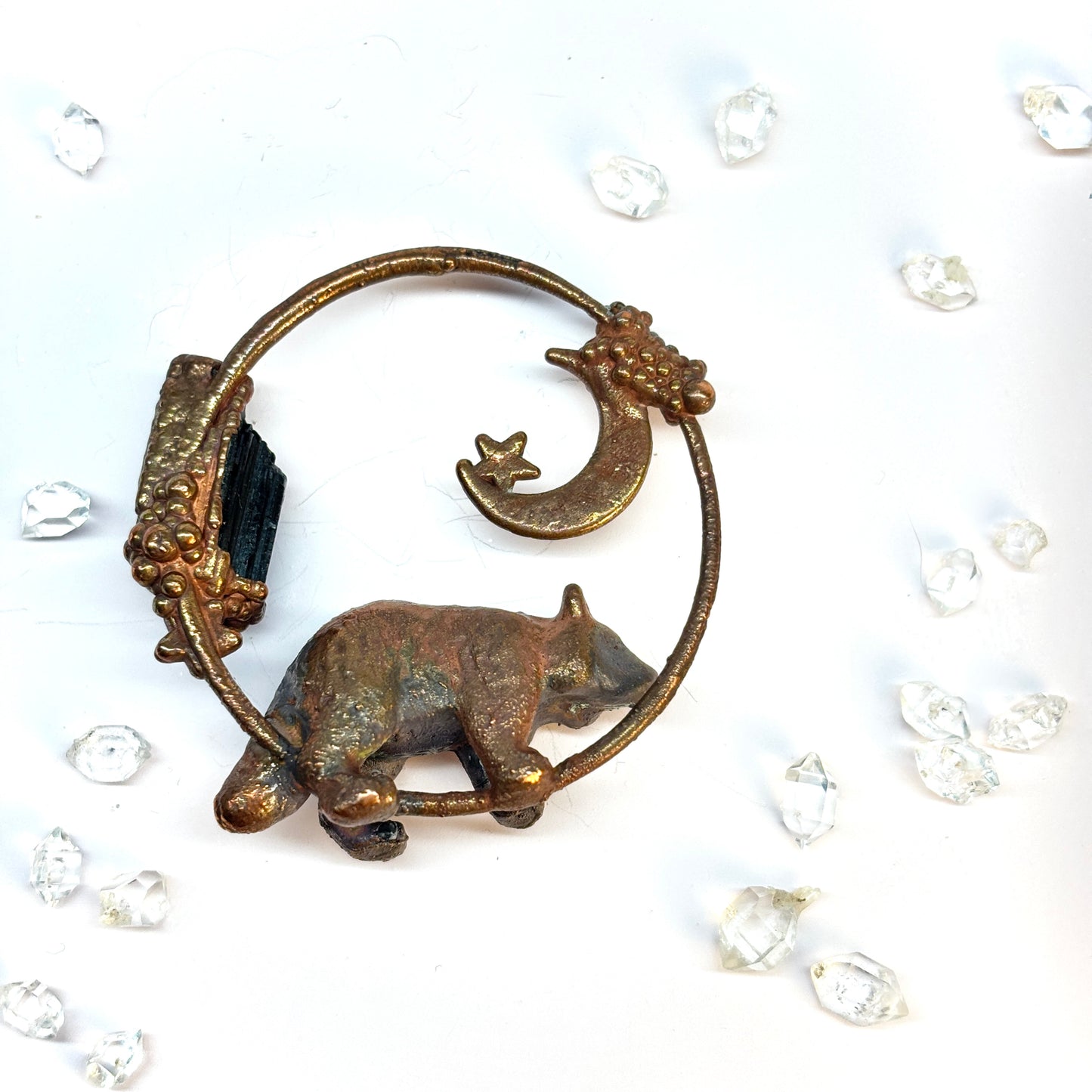 Inner Beast Animal Pendant with Racoon and Tourmaline