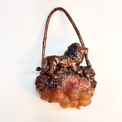 Inner Beast Animal Pendant with Lion and Utah Grape Agate