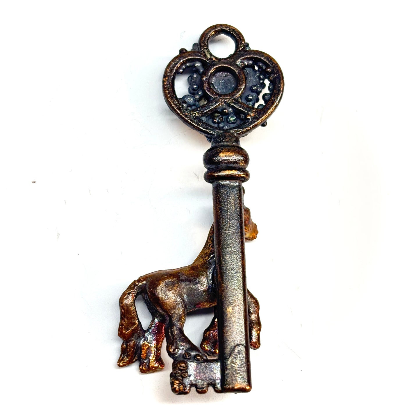 Inner Beast Key Pendant with Unicorn and Amethyst