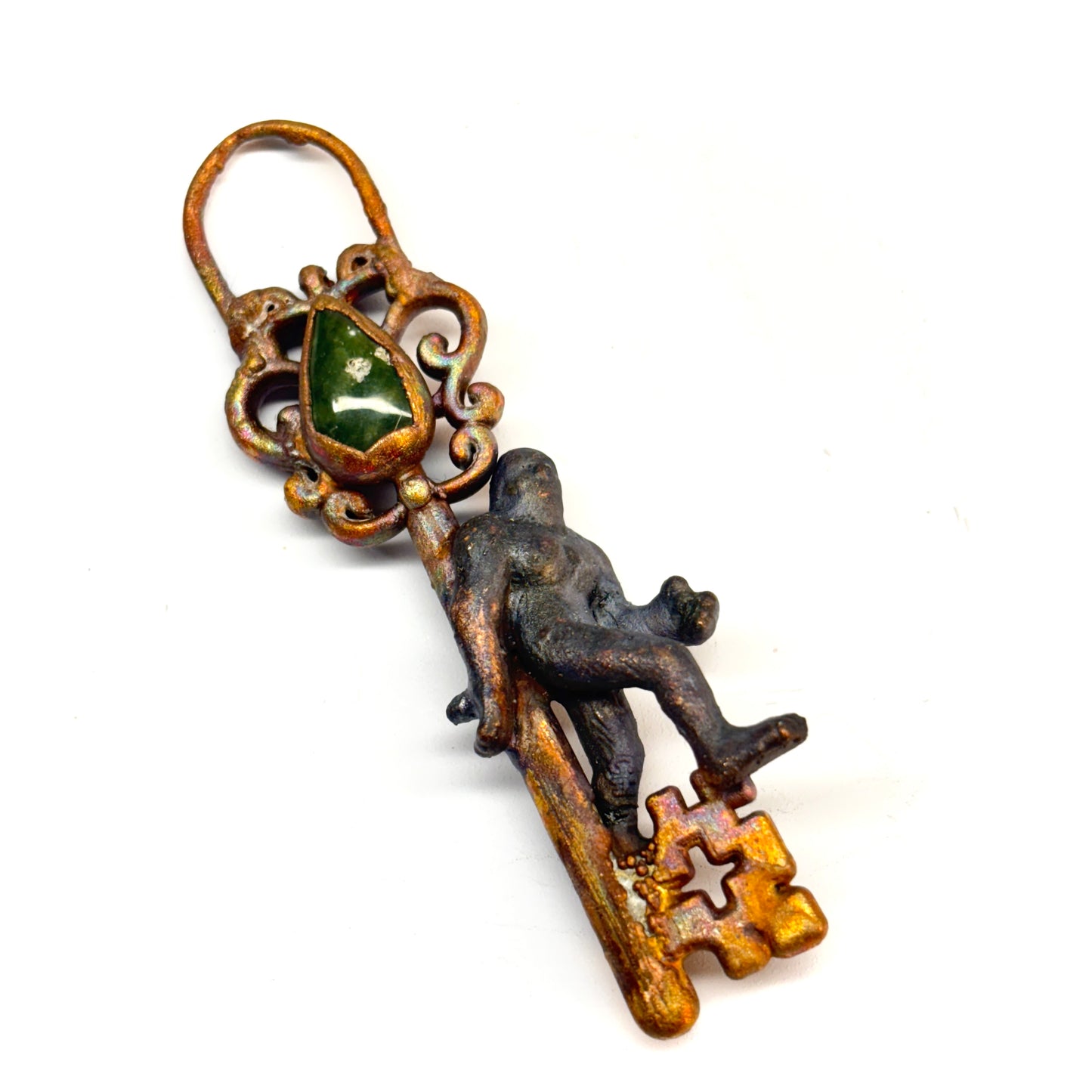 Inner Beast Key Pendant with Sasquatch and Ocean Jasper