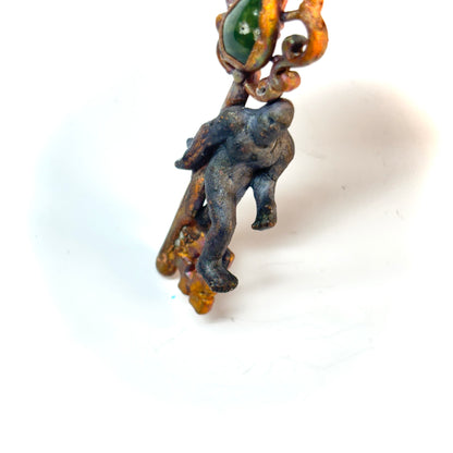Inner Beast Key Pendant with Sasquatch and Ocean Jasper