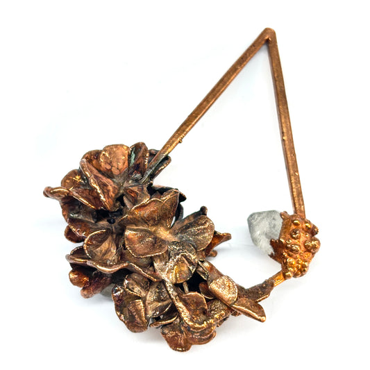 Real Flower Pendant with Viburnum and Quartz