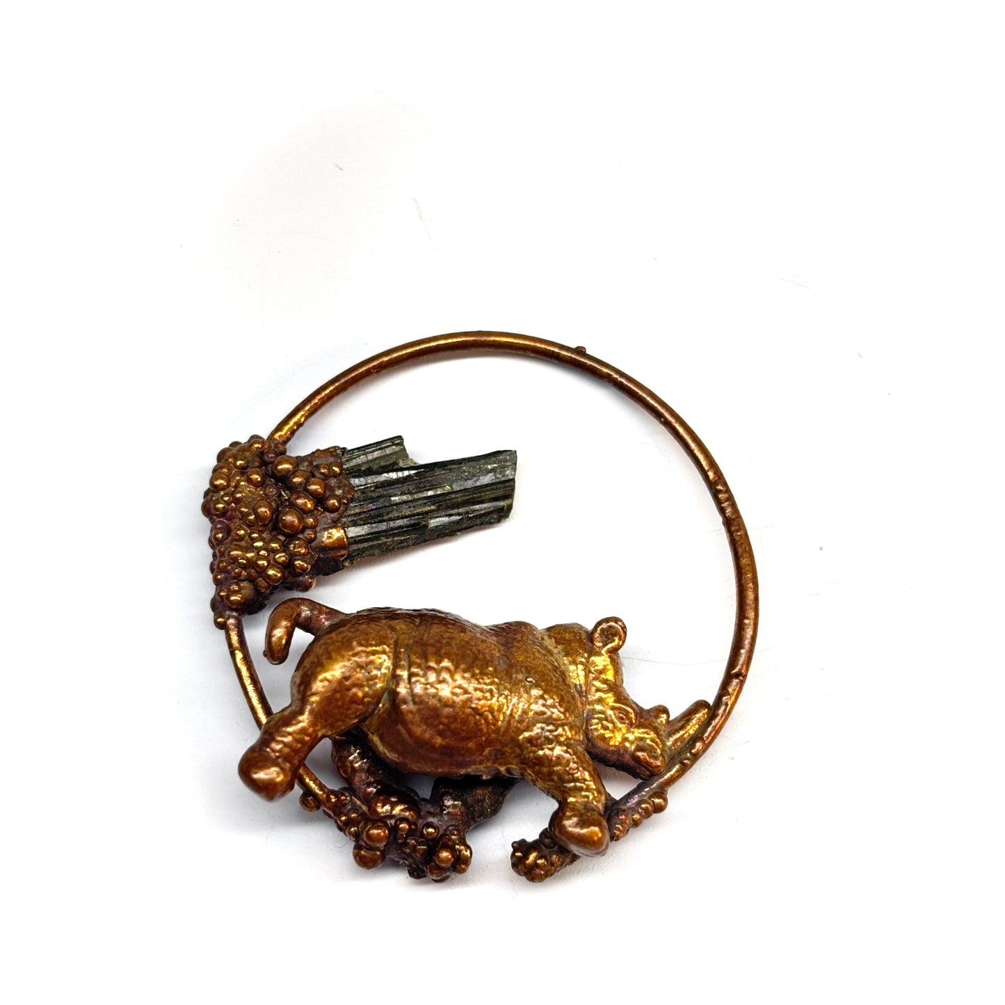 Inner Beast Animal Pendant with Rhino and Tourmaline