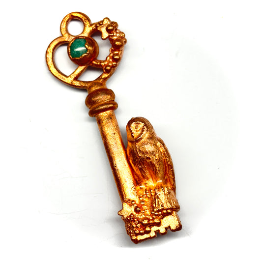 Inner Beast Key Pendant with Owl and Amazonite