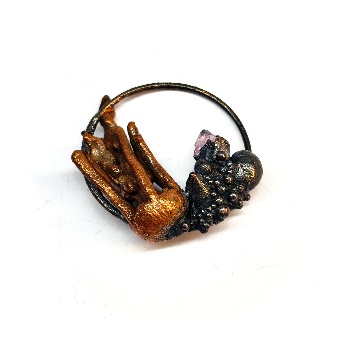 Inner Beast Animal Pendant with Jellyfish and Amethyst