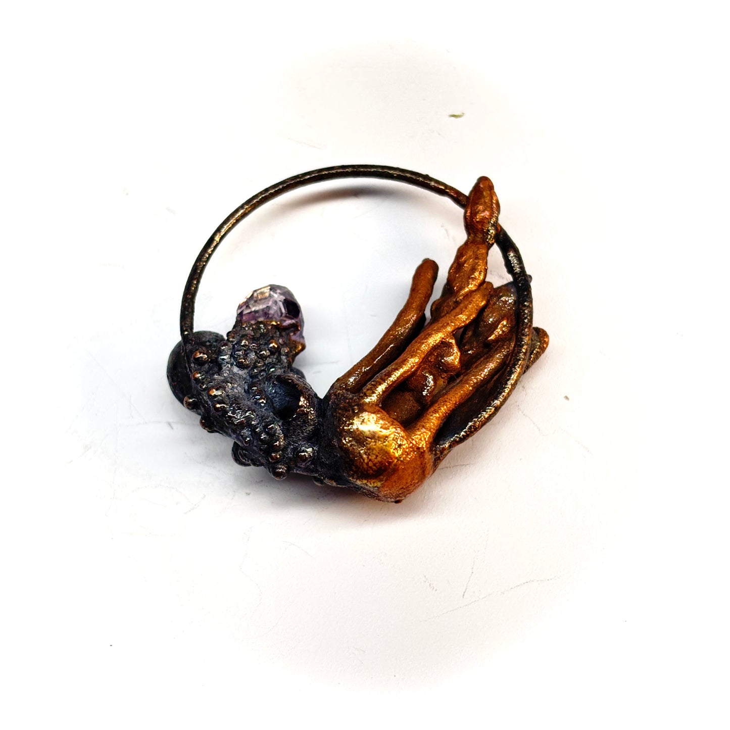 Inner Beast Animal Pendant with Jellyfish and Amethyst