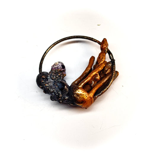 Inner Beast Animal Pendant with Jellyfish and Amethyst