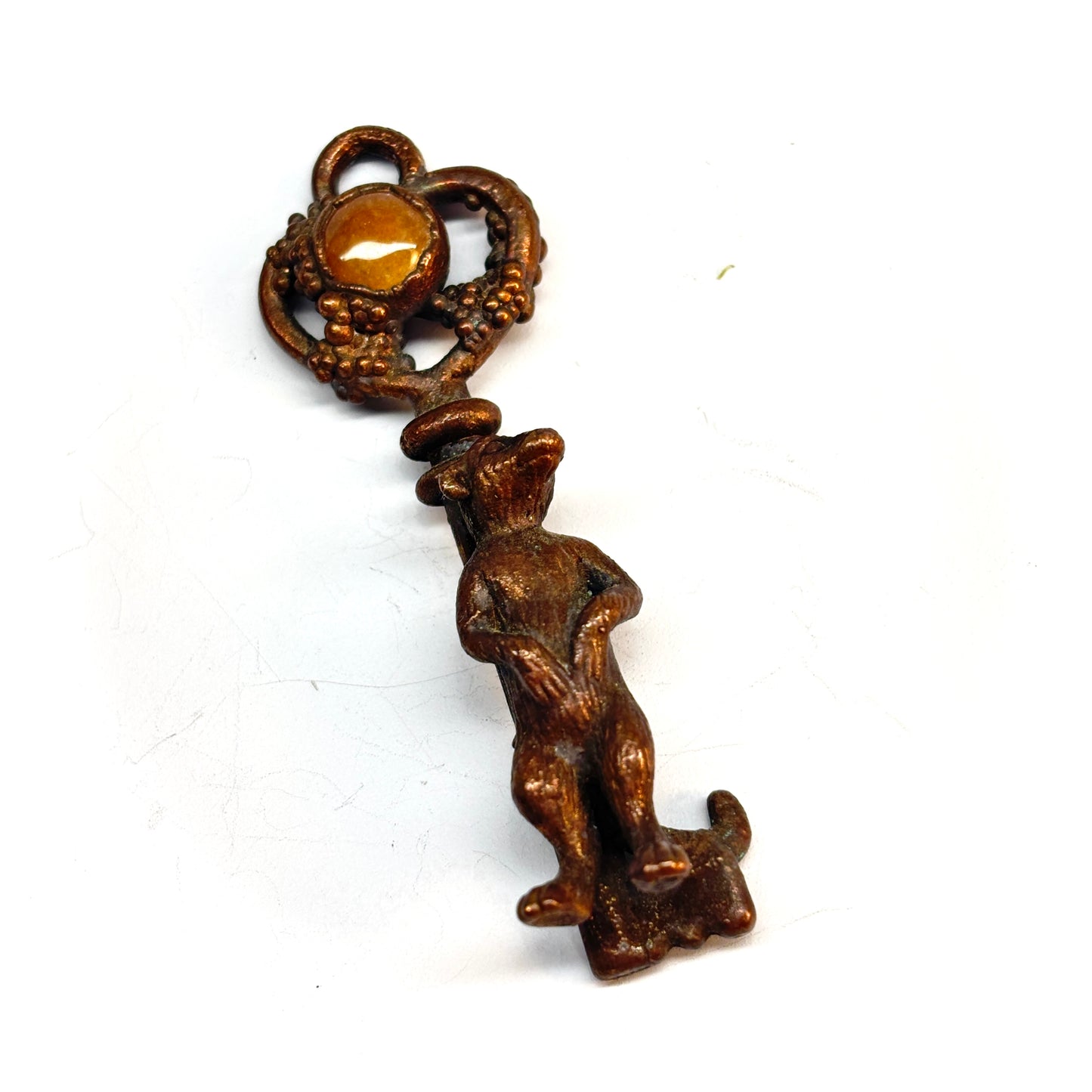 Inner Beast Key Pendant with Meerkat and Aventurine