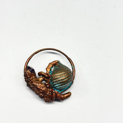 Inner Beast Animal Pendant with Hermit Crab and Amethyst