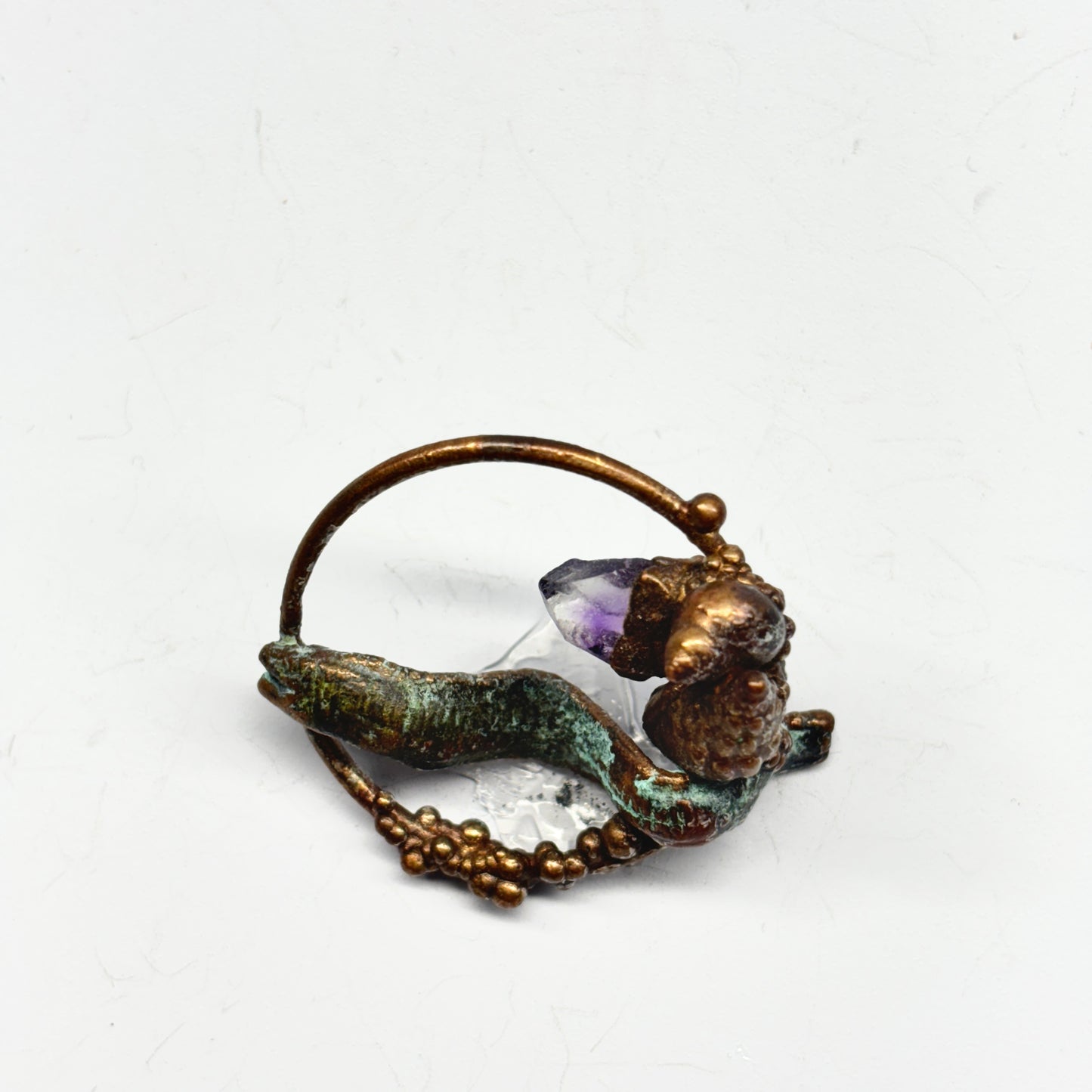 Inner Beast Animal Pendant with Moray Eell and Amethyst