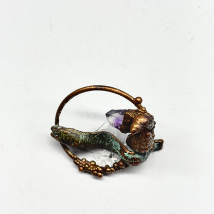 Inner Beast Animal Pendant with Moray Eell and Amethyst