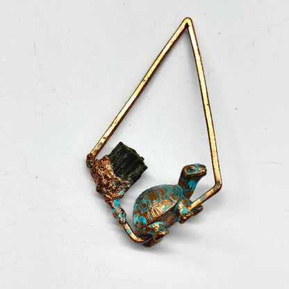 Inner Beast Animal Pendant with Tortoise and Tourmaline