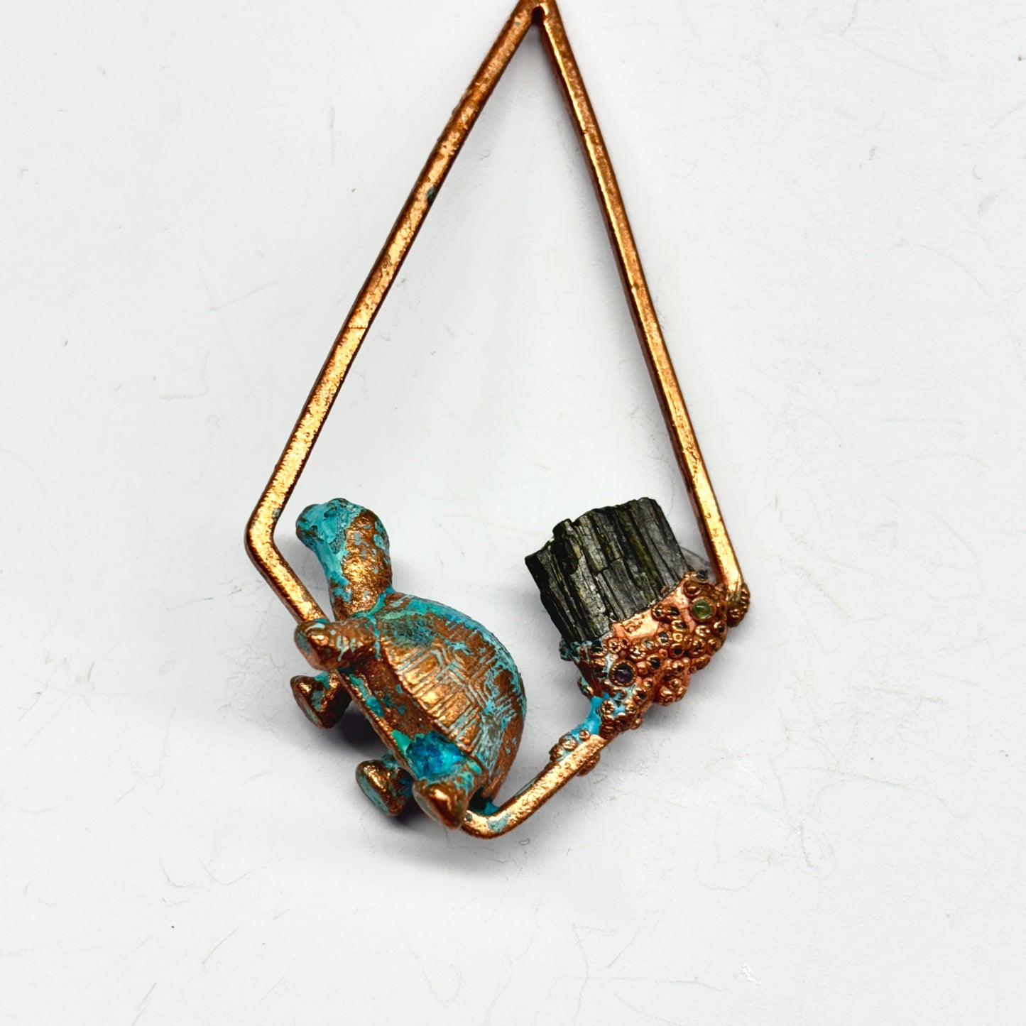 Inner Beast Animal Pendant with Tortoise and Tourmaline