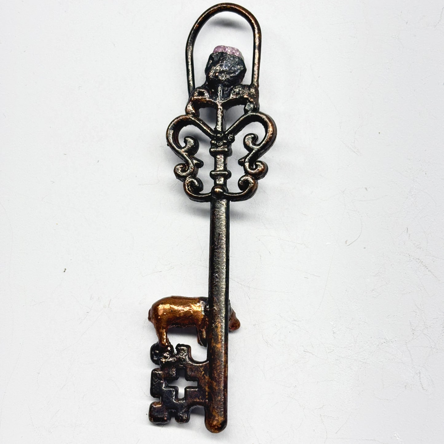 Inner Beast Key Pendant with Pig and Ruby