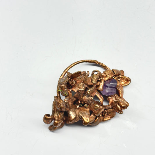 Real Flower Pendant with BlueBells and Amethyst