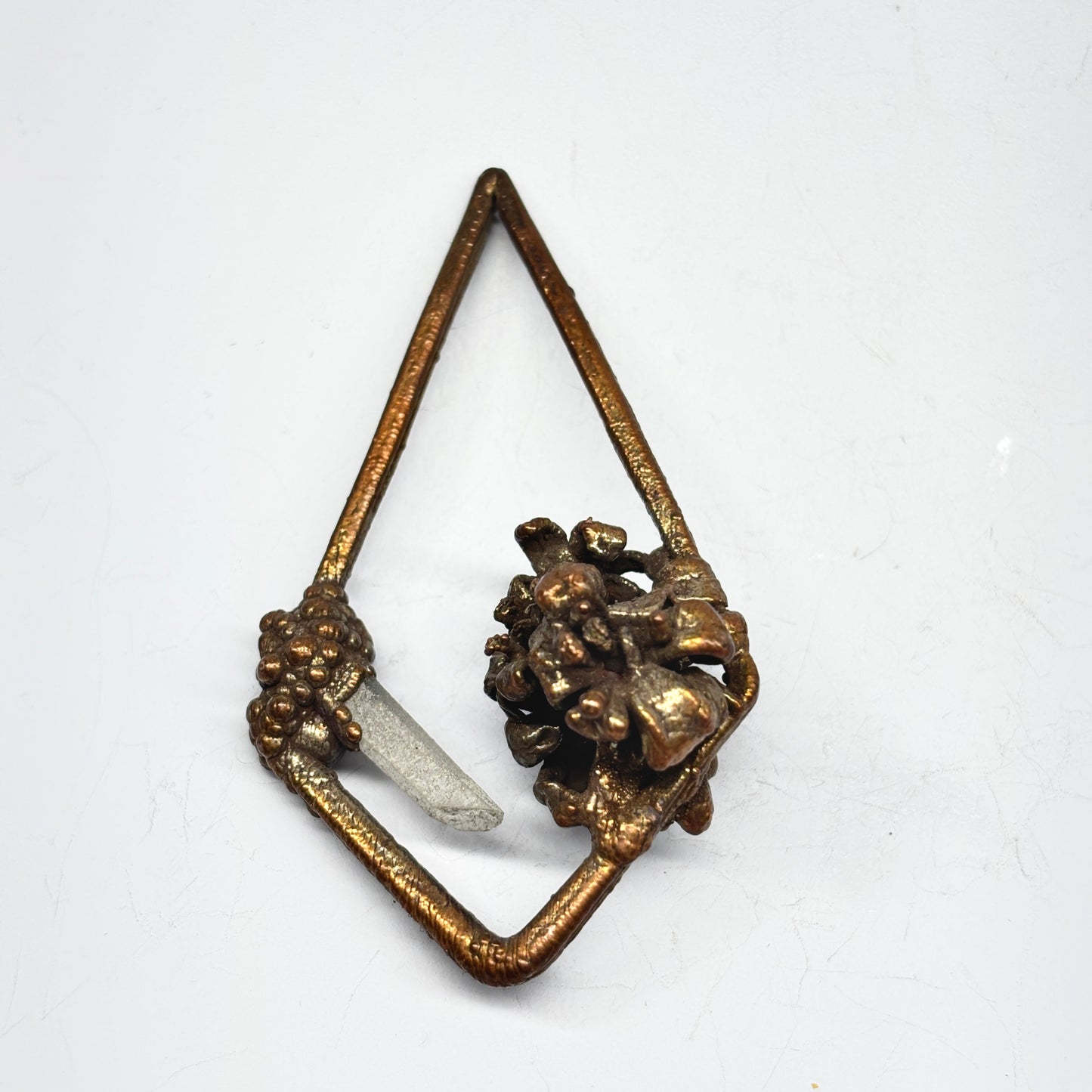 Real Flower Pendant with BlueBells and Quartz
