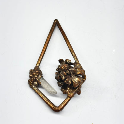 Real Flower Pendant with BlueBells and Quartz