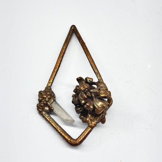 Real Flower Pendant with BlueBells and Quartz