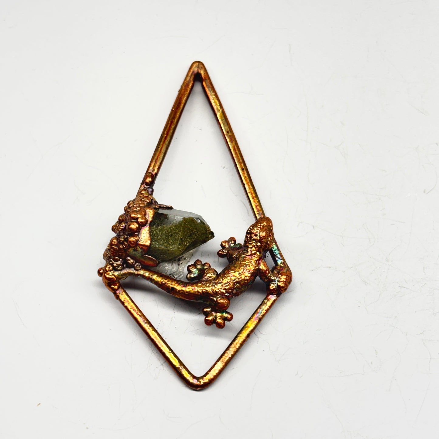 Inner Beast Animal Pendant with Gecko and Chlorite quartz