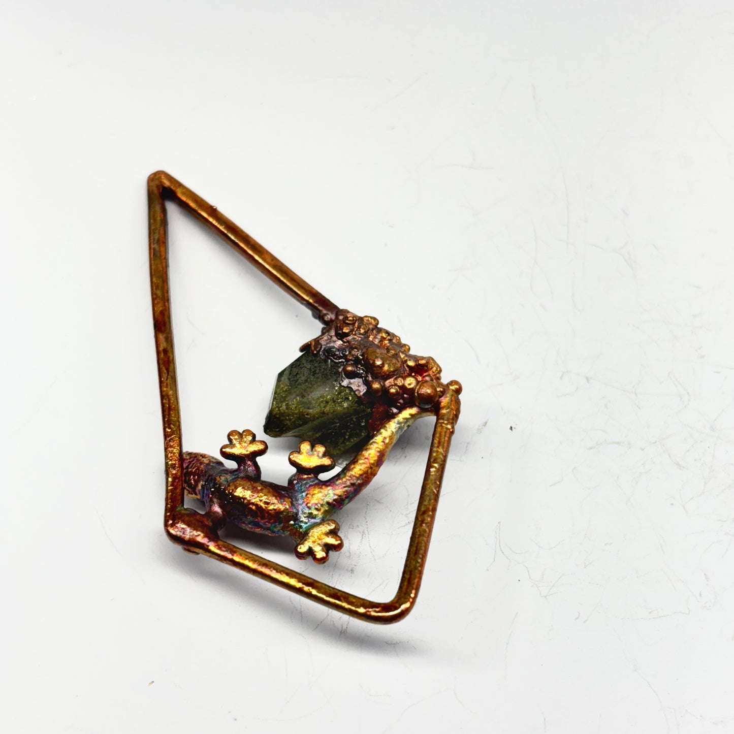 Inner Beast Animal Pendant with Gecko and Chlorite quartz