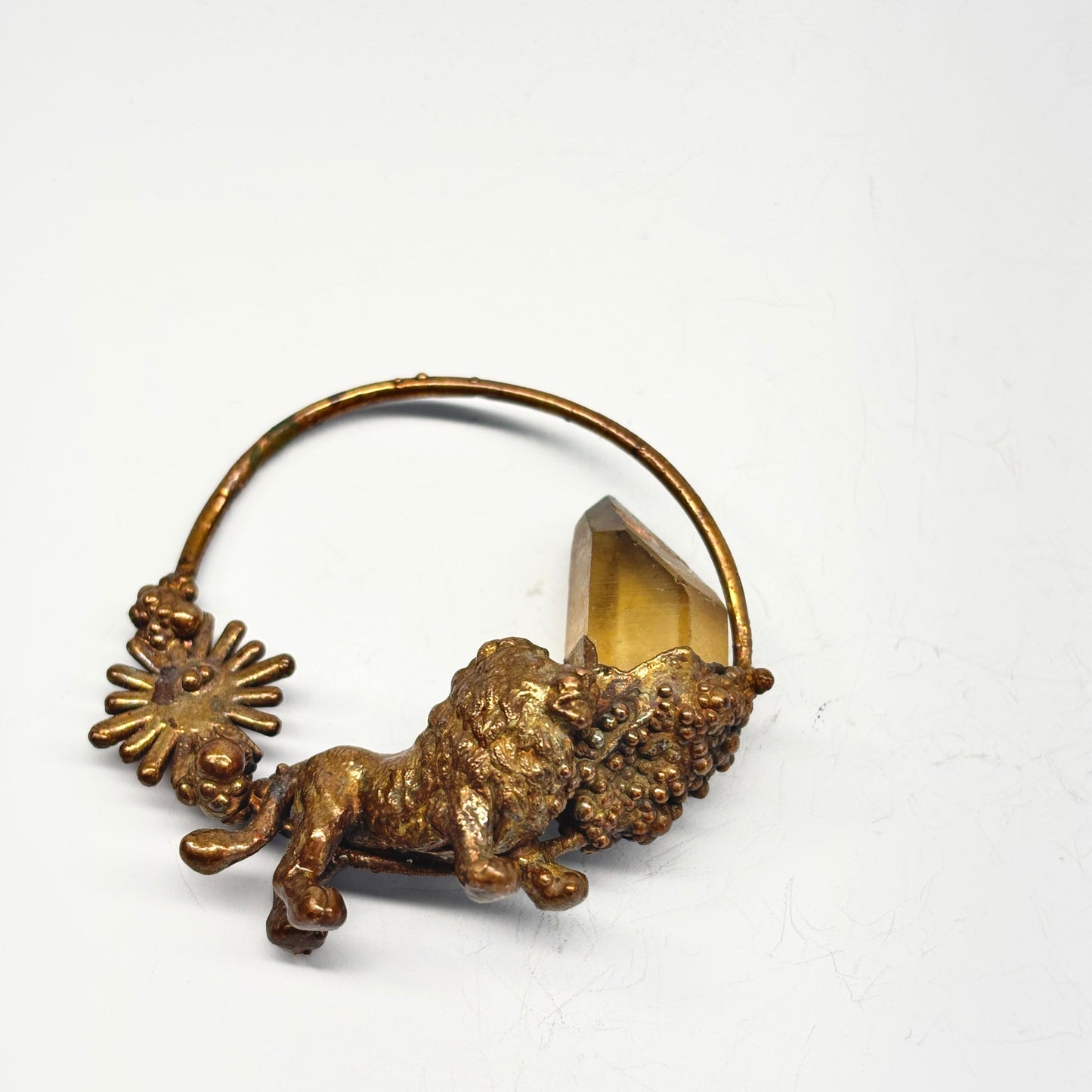 Inner Beast Animal Pendant with Lion and Citrine